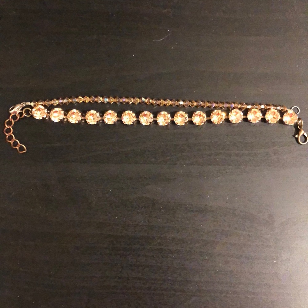 Crystal bracelets.  Two champaign bracelets